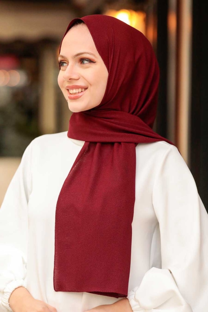 Neva Style - Châle Rouge Bordeaux 50522BR - 1
