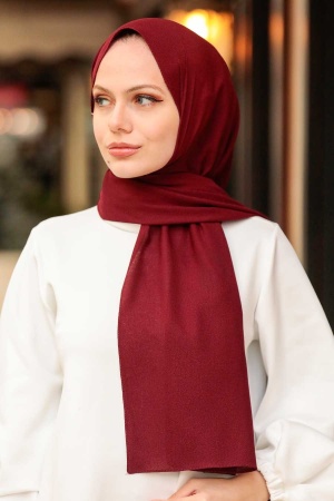 Neva Style - Châle Rouge Bordeaux 50522BR - 3