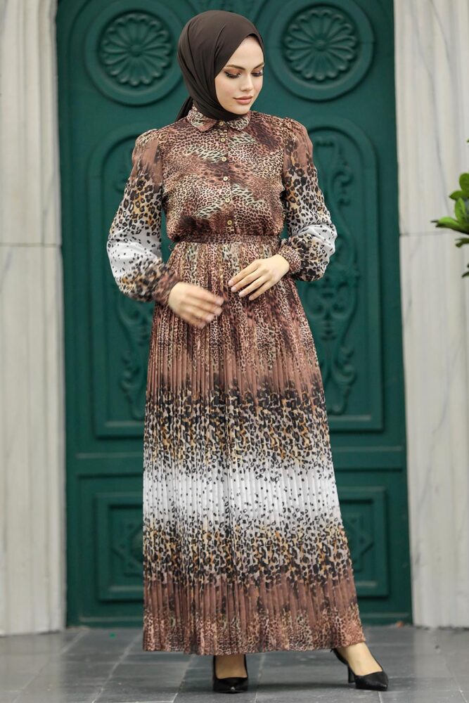 Chocolate Hijab Dress 3878CK - 1