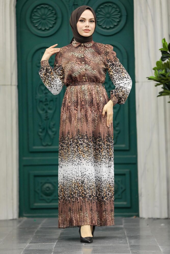 Chocolate Hijab Dress 3878CK - 2
