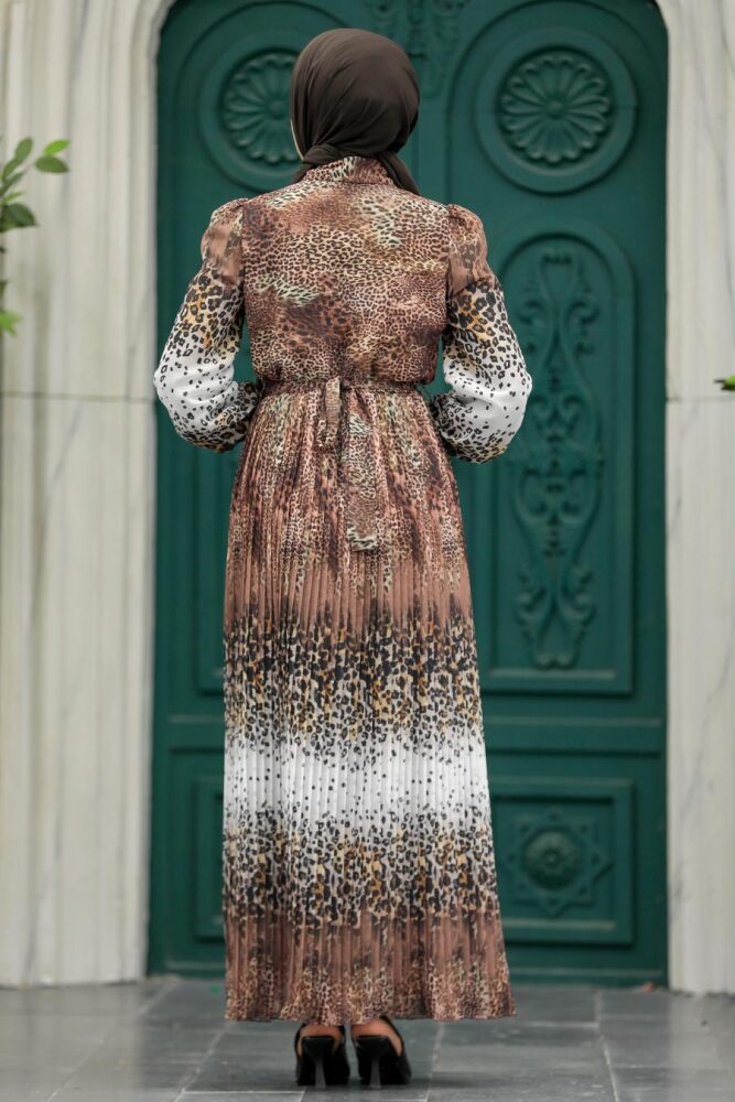 Chocolate Hijab Dress 3878CK - 5