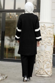 Neva Style - Çizgili Siyah Triko İkili Takım 2589S - Thumbnail