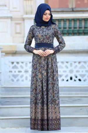 Neva Style - Claret Red Hijab Dress 21670BR - 1