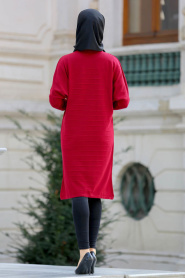 Neva Style - Claret Red Hijab Trico 15072BR - Thumbnail