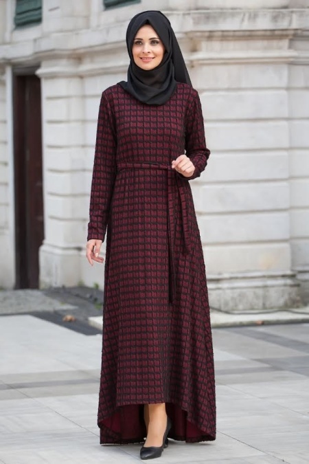 Neva Style - Claret Red Hijab Tunic 40750BR