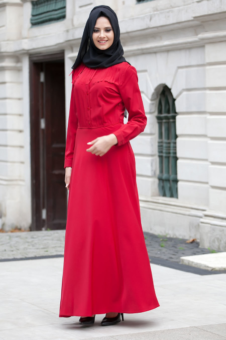Neva Style - Claret Red Hijab Tunic 5091BR