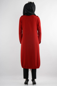 Neva Style - Claret Red Hijab Tunic 6230BR - Thumbnail