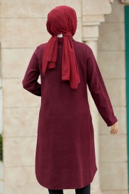 Neva Style - Claret Red Hijab Turkish Tunic 5951BR - Thumbnail