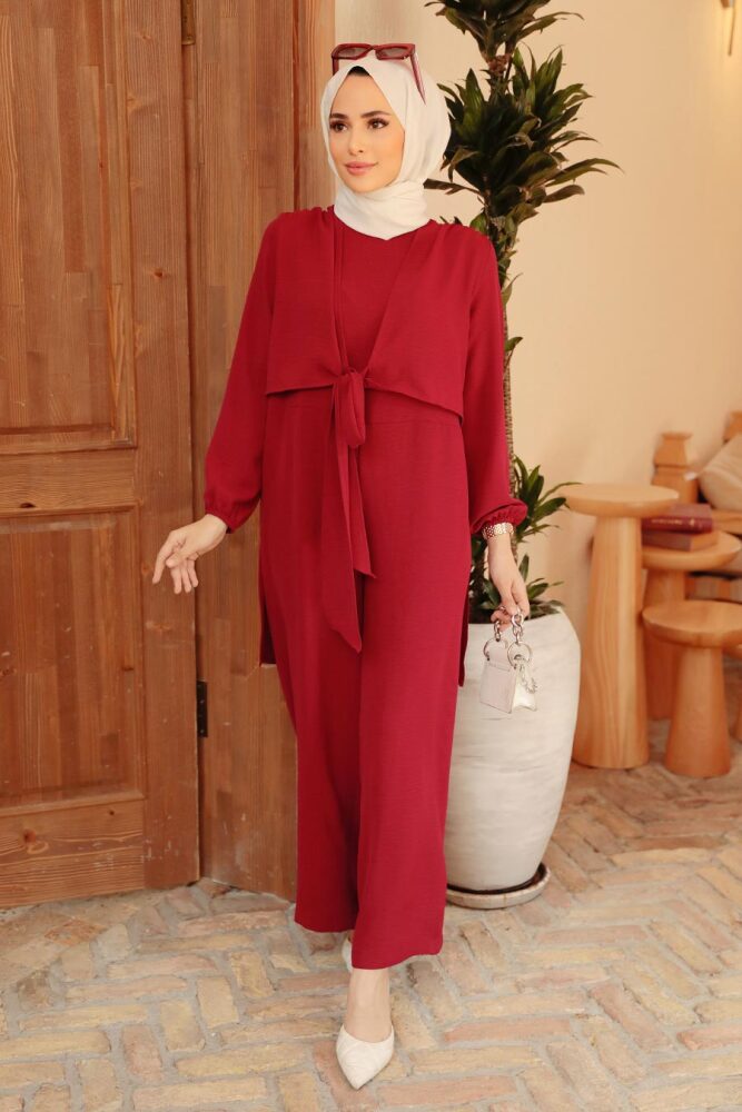 Neva Style - Claret Red Hjab Overalls 5714BR - 1