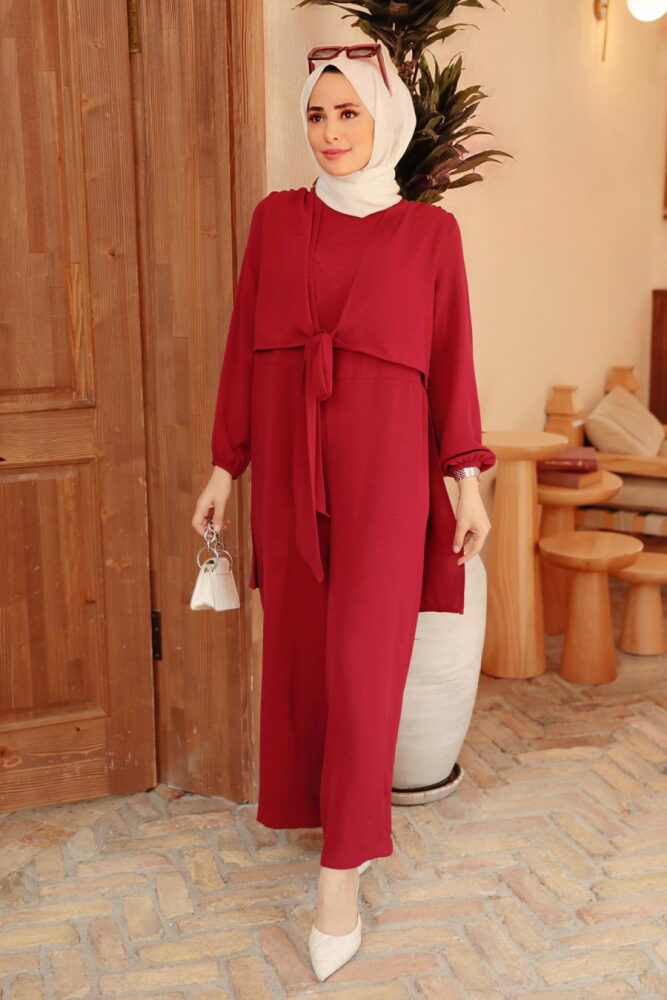 Neva Style - Claret Red Hjab Overalls 5714BR - 3