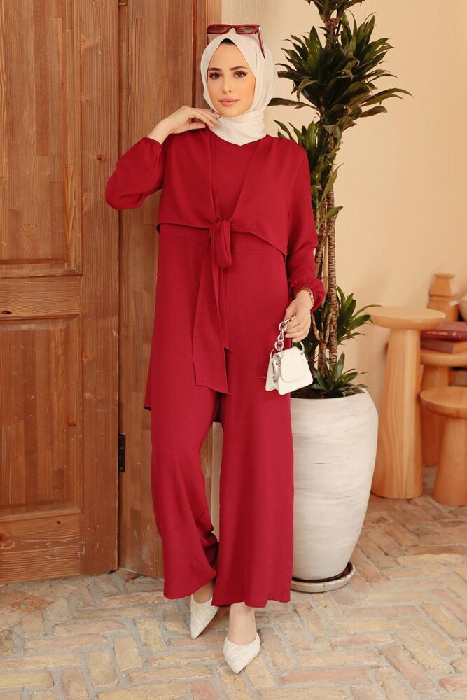 Neva Style - Claret Red Hjab Overalls 5714BR - 2