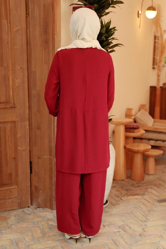 Neva Style - Claret Red Hjab Overalls 5714BR - 4