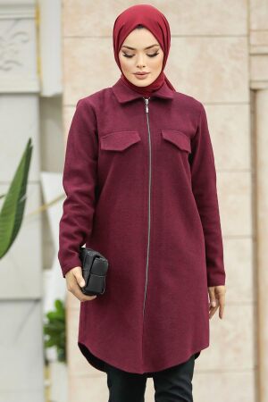 Claret Red Islamic Clothing Tunic 5944BR - 2