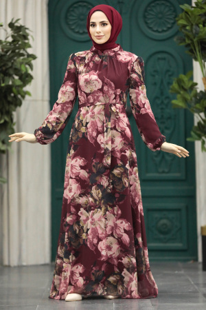 Claret Red Plus Size Dress 279318BR - 2
