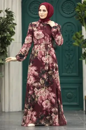 Claret Red Plus Size Dress 279318BR 