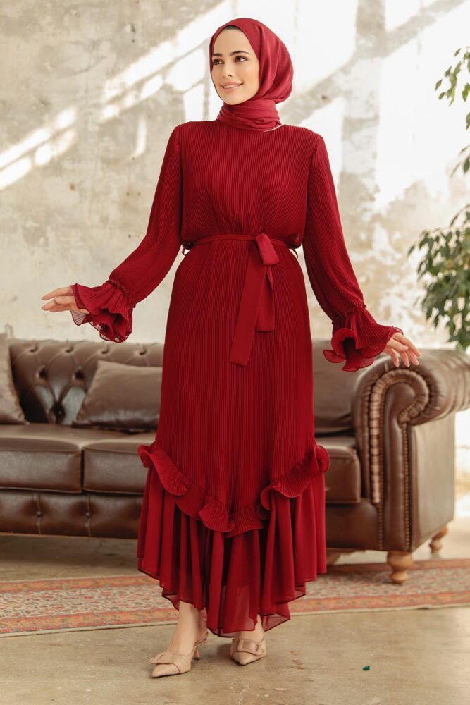 Claret Red Women Dress 3856BR - 2