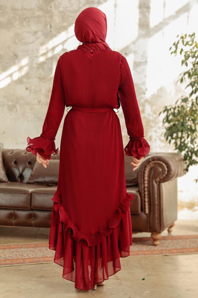 Claret Red Women Dress 3856BR - 4