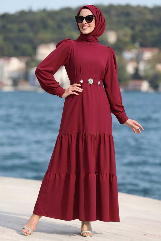 Claret Red Women Dress 5883BR - 1