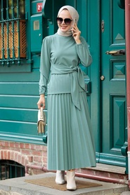 Neva Style - Combinaison Double Hijab Menthe 1533MINT - Thumbnail