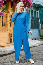 Neva Style -Combinaison Hijab Bleu Indigo 91080IM - Thumbnail