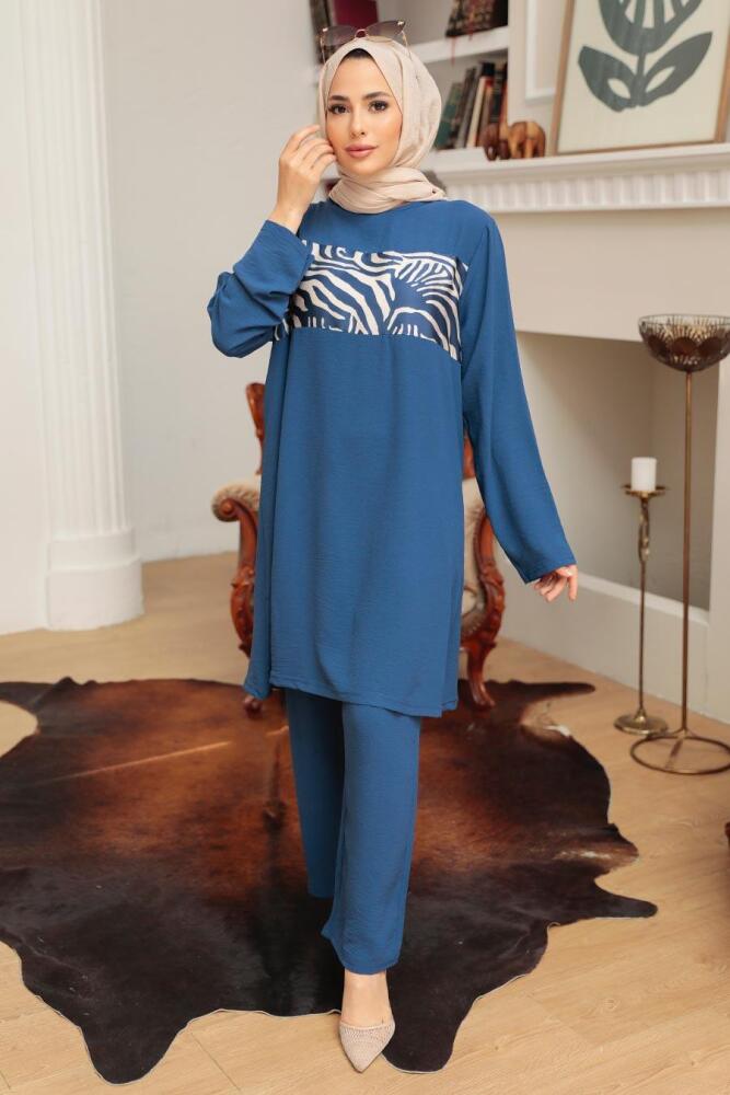 Neva Style - Combinaison Hijab Bleu Pétrole 7687PM - 2