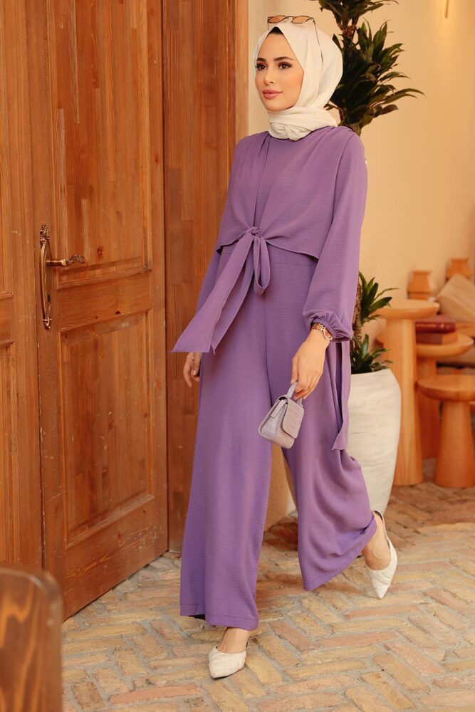 Neva Style - Combinaison Hijab Lilas 5714LILA - 2