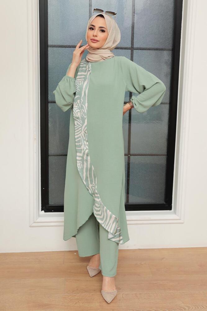 Neva Style - Combinaison Hijab Menthe 7686MINT - 3