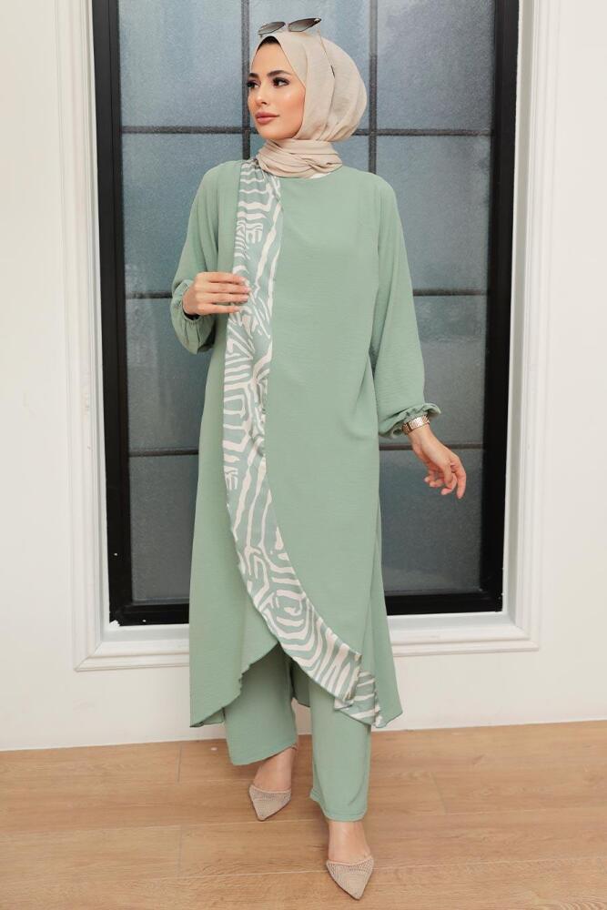 Neva Style - Combinaison Hijab Menthe 7686MINT - 2