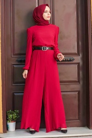 Neva Style - Combinaison Hijab Rouge 2897K - Thumbnail