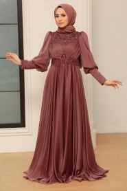 Neva Style - Luxury Brown Modest Prom Dress 22101KH - Thumbnail