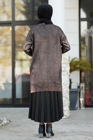 Neva Style - Copper Color Hijab Knitwear Tunic 40001BKR - Thumbnail