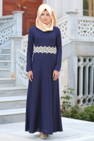 Neva Style - Coral Color Hijab Dress 10076MRC - Thumbnail