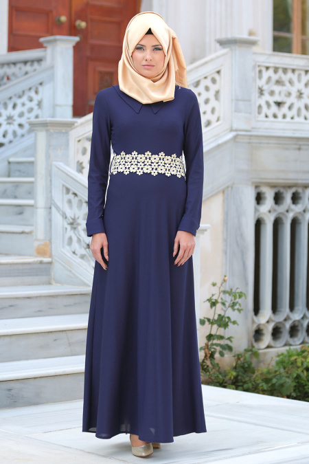 Neva Style - Coral Color Hijab Dress 10076MRC