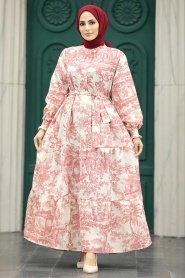 Neva Style - Coral Women Dress 5888MR - Thumbnail