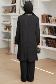 Neva Style - Costume Double Hijab Noir 13101S - Thumbnail