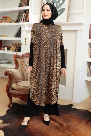 Neva Style - Costume Double Hijab Noir 40113S - Thumbnail