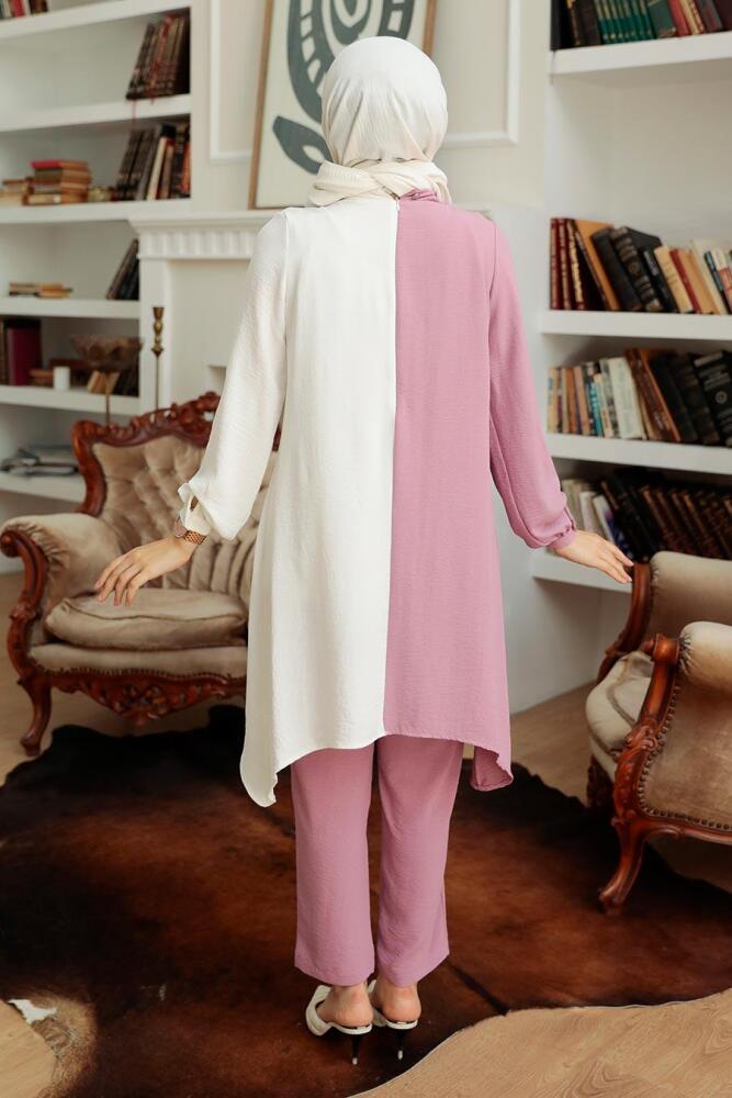 Neva Style - Costume Double Hijab Rose Séchée 1307GK - 3
