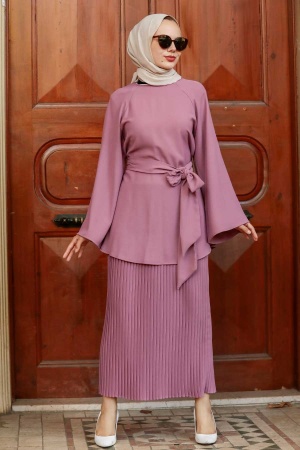 Neva Style - Costume Double Hijab Rose Séchée 51810GK - 1