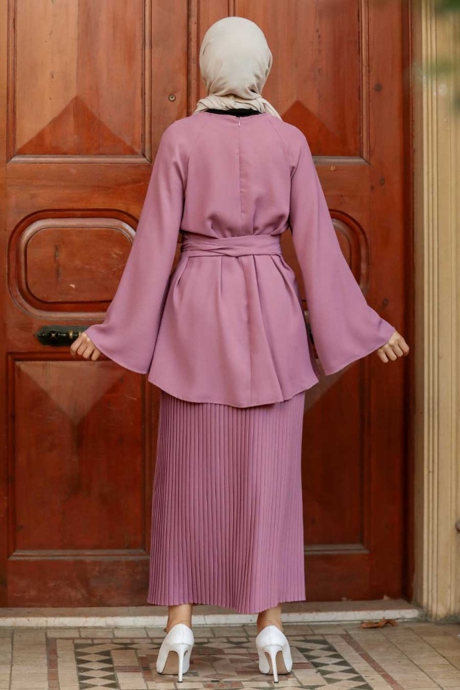 Neva Style - Costume Double Hijab Rose Séchée 51810GK - 3