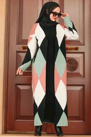 Neva Style - Costume Double Tricot Hijab Vert 31810CY - Thumbnail