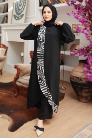 Neva Style - Costume Hijab Noir 7686S - Thumbnail