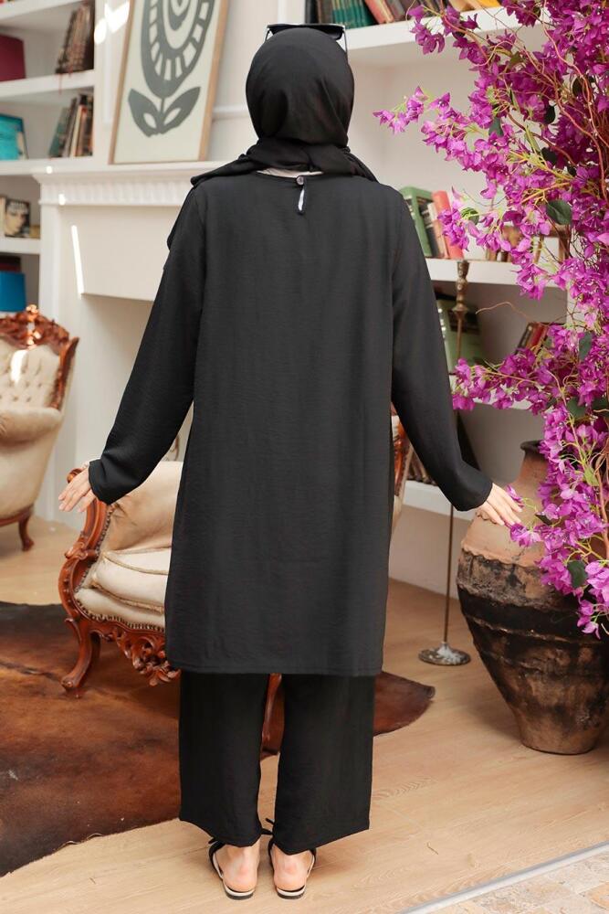 Neva Style - Costume Hijab Noir 7687S - 3