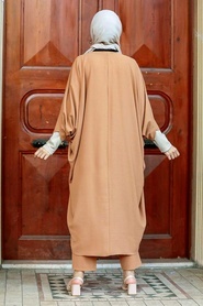 Neva Style - Costume Triple Hijab Biscuit 5175BS - Thumbnail