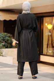Neva Style - Costume Triple Hijab Noir 51910S - Thumbnail