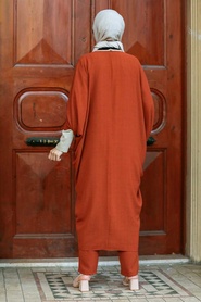 Neva Style - Costume Triple Hijab Terre Cuite 5175KRMT - Thumbnail
