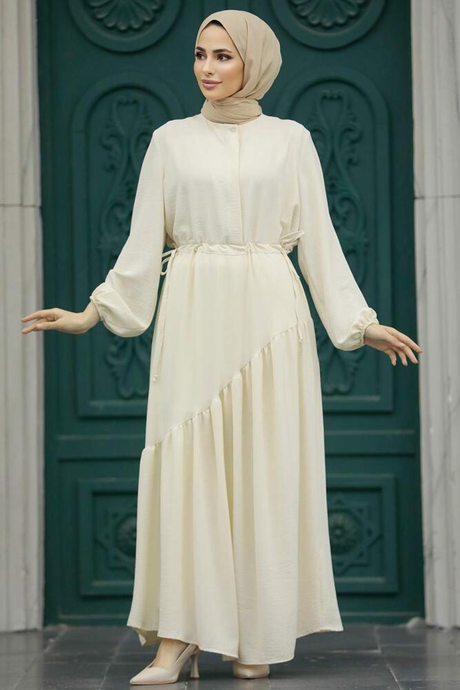 Cream Long Dress 5911KR - 1