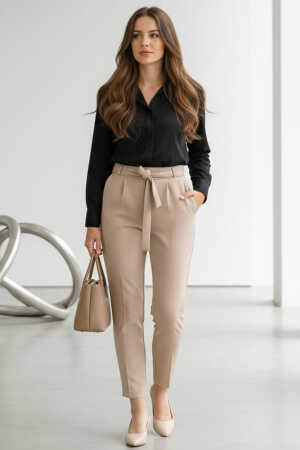  Dar Paça Vizon Tesettür Pantolon 1037V - 1