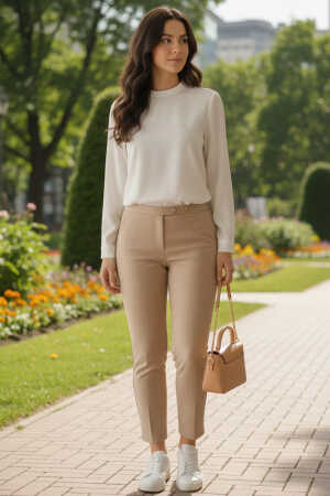  Dar Paça Vizon Tesettür Pantolon 1052V - 1