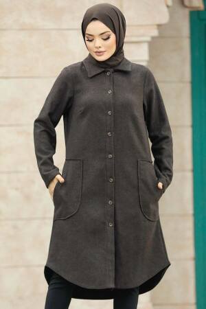 Dark Brown Hijab Turkish Tunic 5951KKH - 3