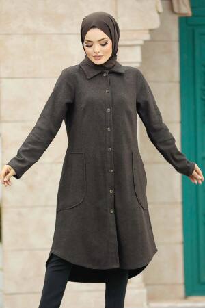 Neva Style - Dark Brown Hijab Turkish Tunic 5951KKH - Thumbnail